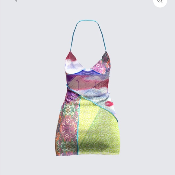 FINESSE MULTI PRINT HALTER DRESS - Picture 3 of 5